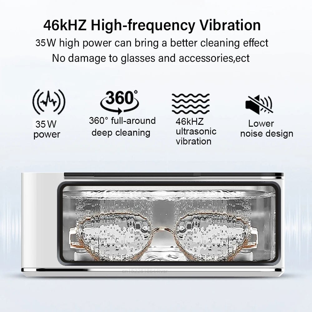 46kHZ Ultrasonic Cleaner Machine for Glasses Jewelry Eyewear