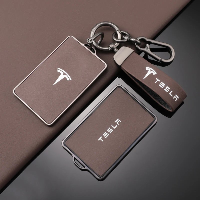 TPU Leather Tesla Key Fob Case NFC Compatible Model 3/S/X/Y Cover