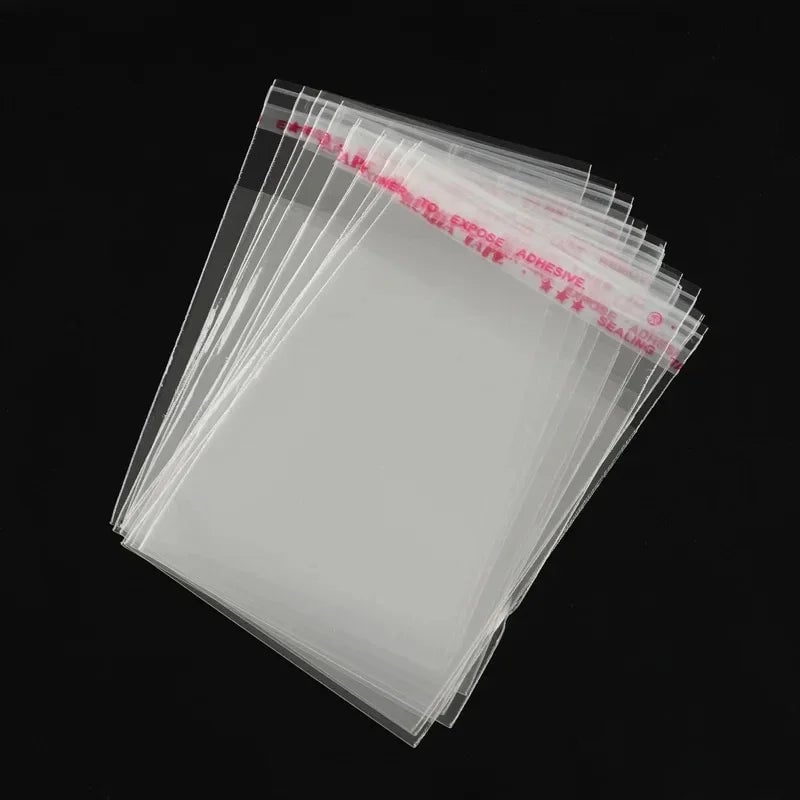 100pcs Long Clear OPP Self Adhesive Bags - Dust Water Proof Packaging