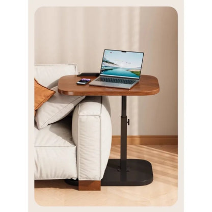 Adjustable Height C Shaped Side Table Swivel Flip Top Laptop Stand