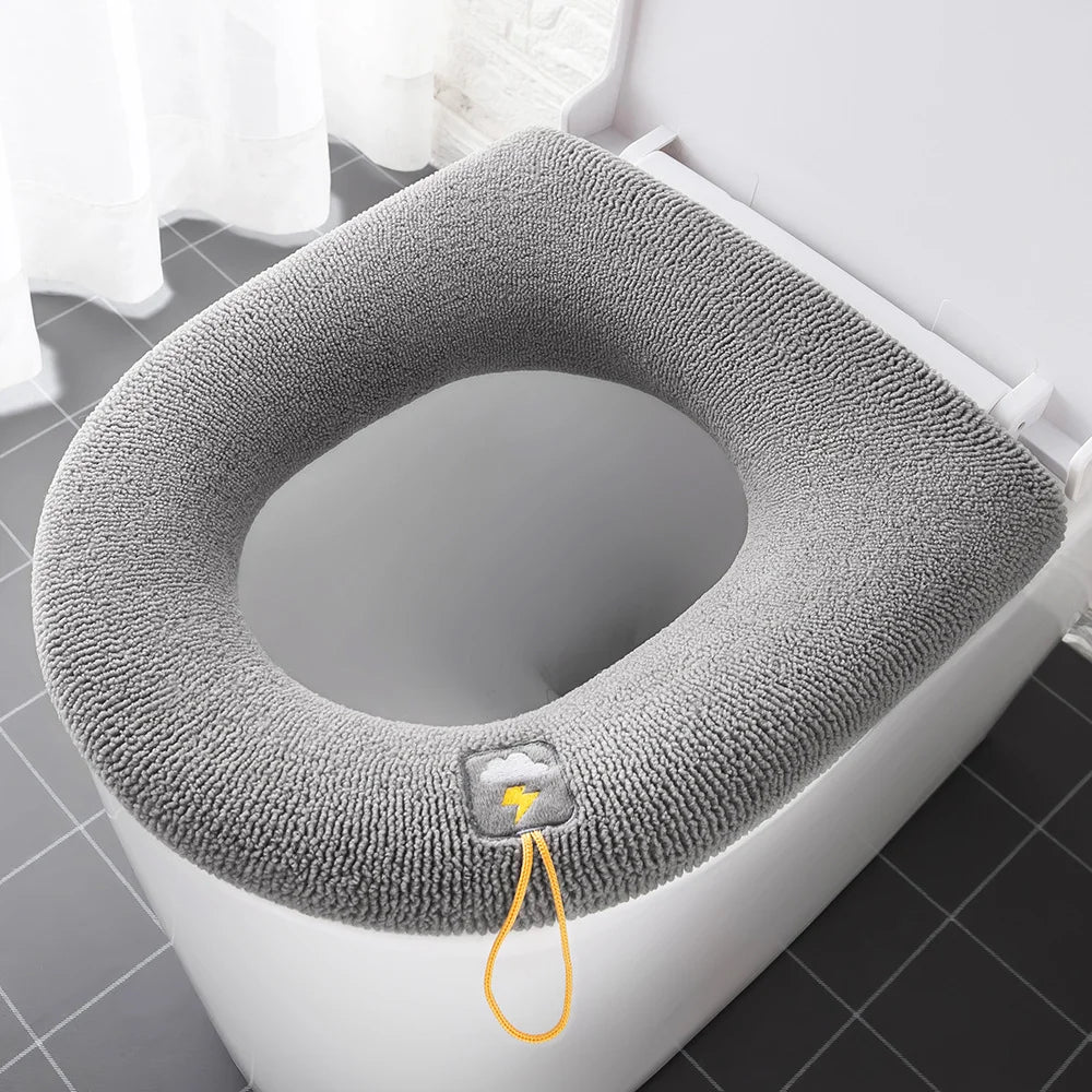 Soft Warm Pumpkin Pattern Toilet Seat Cover Cushion Universal Fit