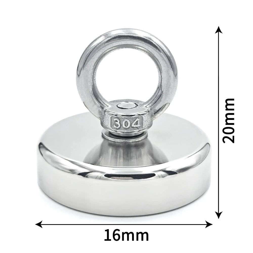 N52 Neodymium Fishing Hook Magnet D16-D42mm Heavy Duty Eyebolt
