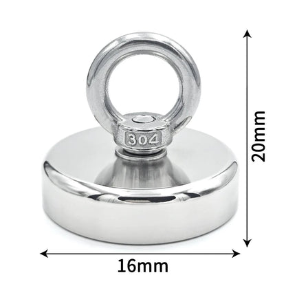 N52 Neodymium Fishing Hook Magnet D16-D42mm Heavy Duty Eyebolt