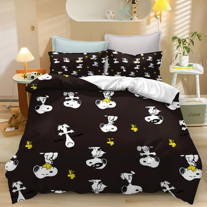 Snoopy Peanuts 3D King Size Duvet Cover Comforter Bedding Set