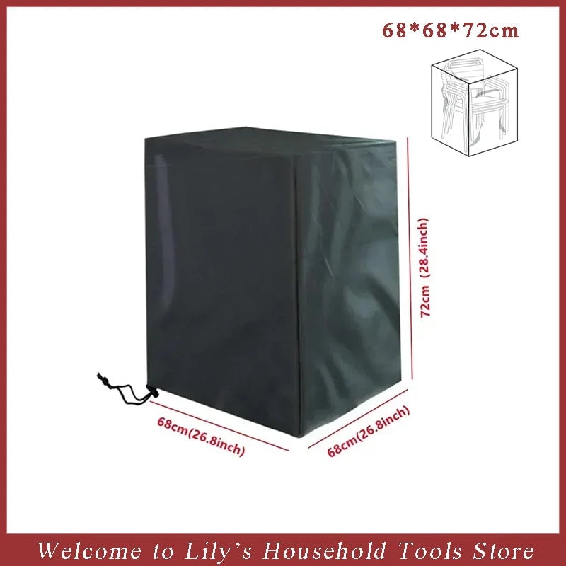 Waterproof Stacked Chair Dust Cover Garden Patio Furniture Protector