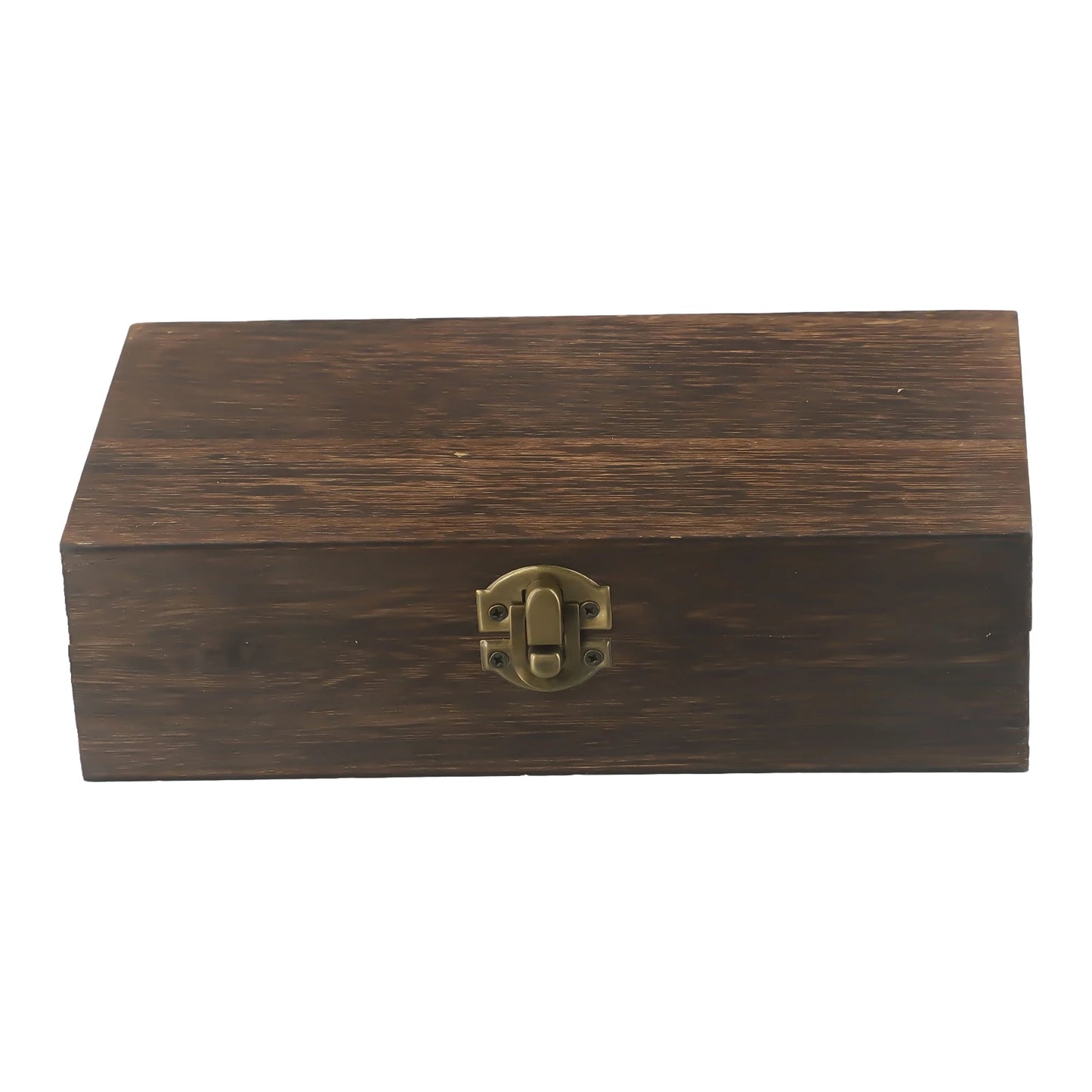 Wooden Storage Box 20x10x6cm Retro Buckle Tea Coffee Bean Container