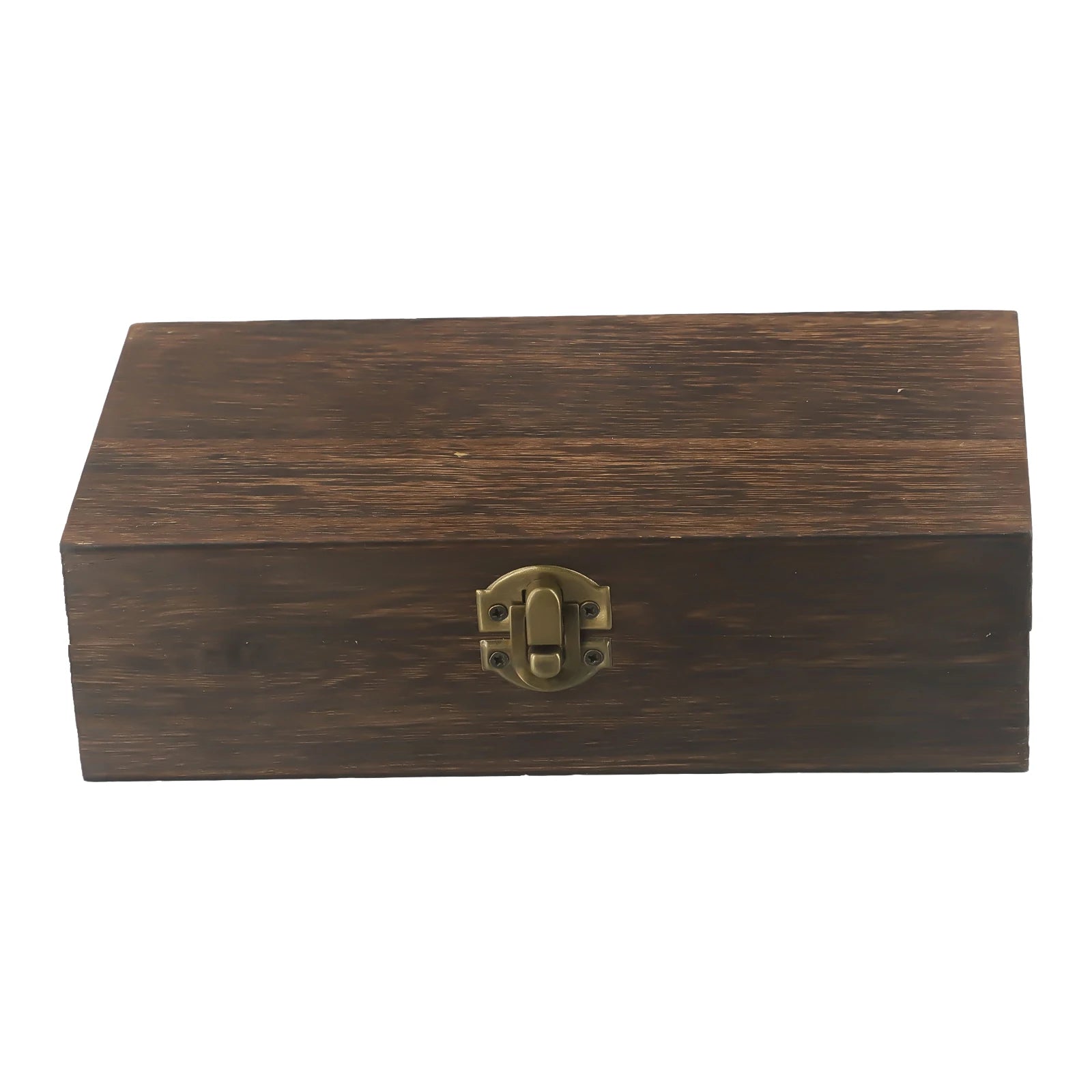 Wooden Storage Box 20x10x6cm Retro Buckle Tea Coffee Bean Container