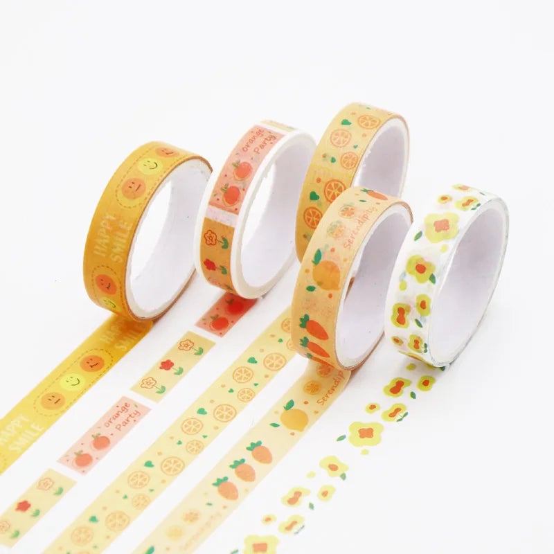 5PC Kawaii Washi Tape Set Japanese Cute Scrapbook Journaling Supplies