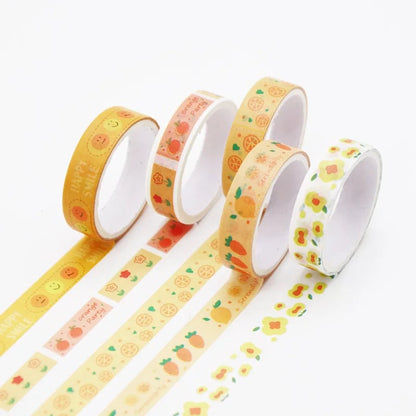 5PC Kawaii Washi Tape Set Japanese Cute Scrapbook Journaling Supplies