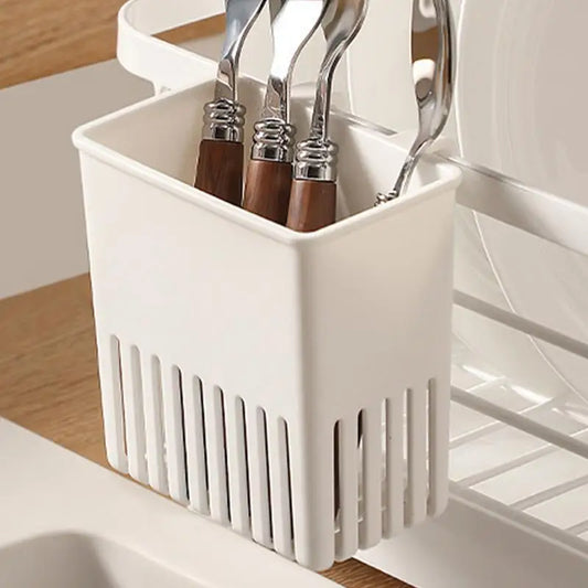 Wall Mount Silverware Drying Basket - Plastic Kitchen Utensil Holder