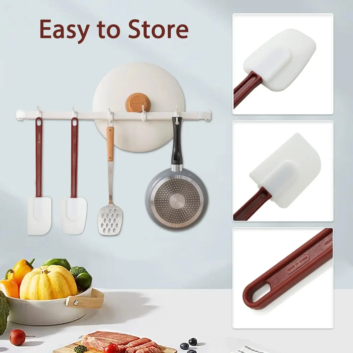 Heat-Resistant Silicone Spatula Set - Heavy-Duty Commercial Grade