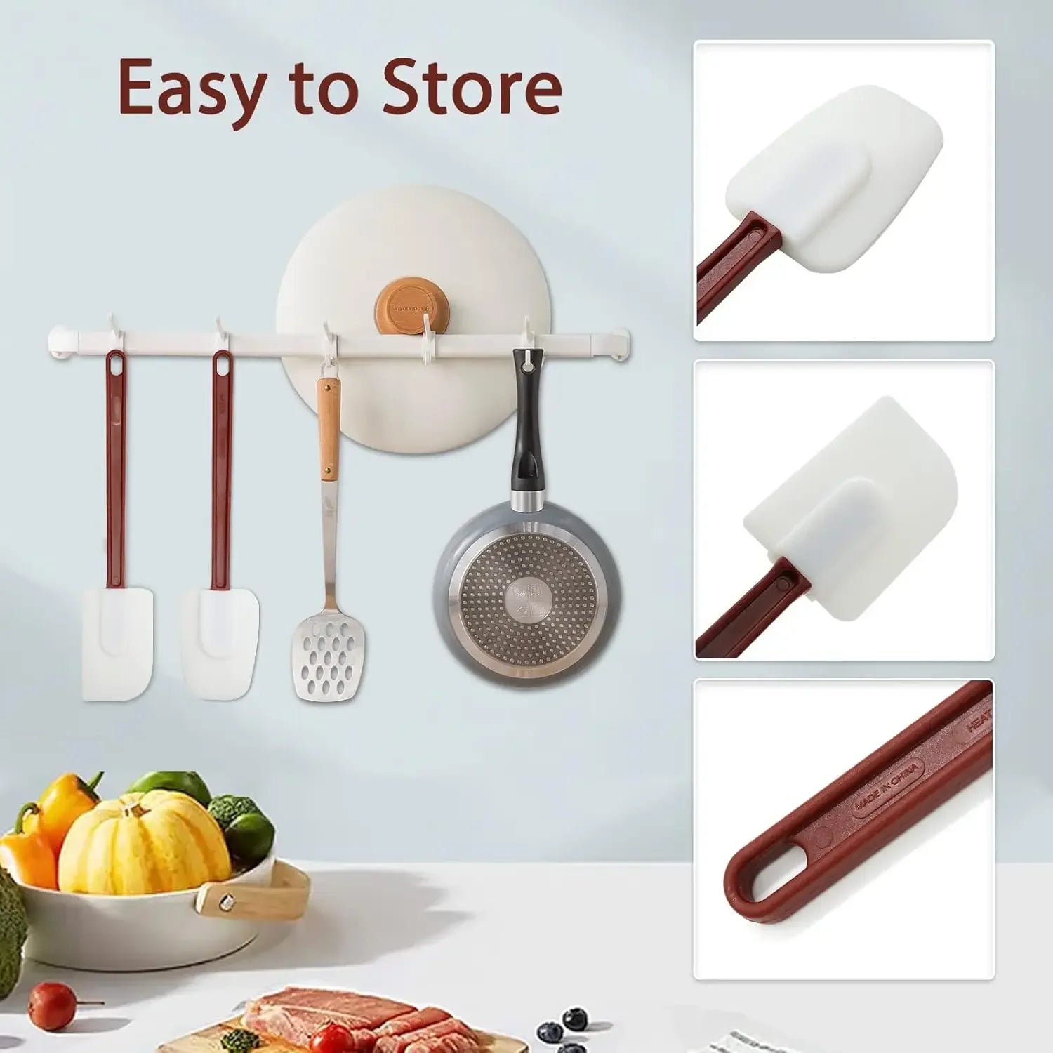 Heat-Resistant Silicone Spatula Set - Heavy-Duty Commercial Grade