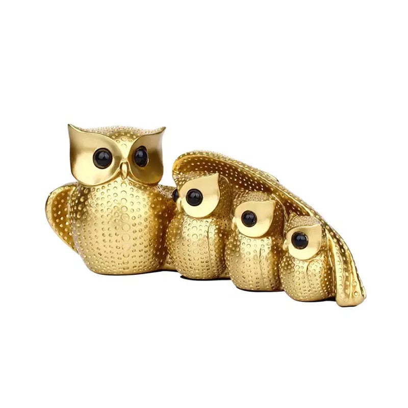 Family of Four Owl Decorative Figurines Set - Home Decor Sculptures