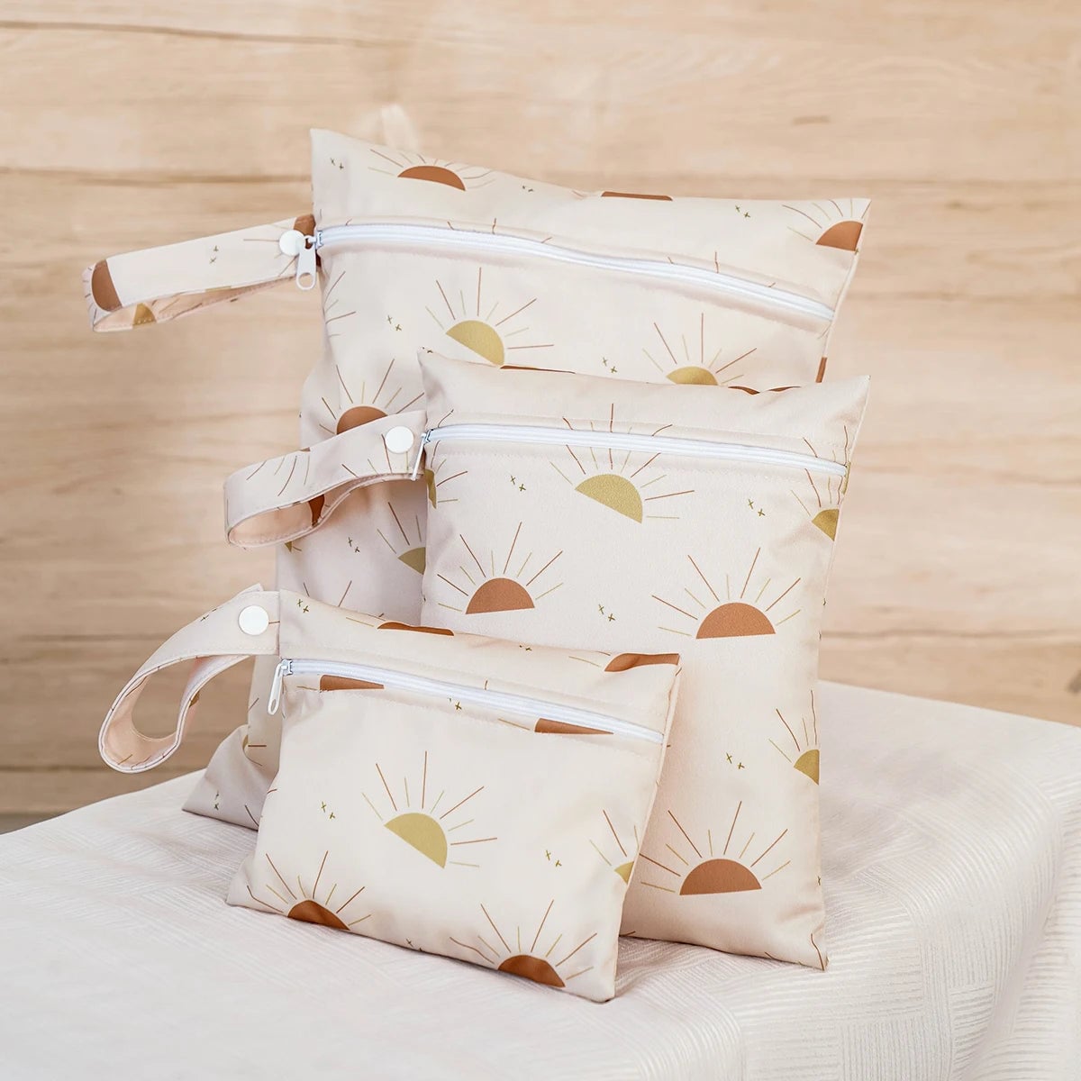 3-Pack Waterproof Wet Dry Bags - Swimsuit & Cloth Diaper Storage