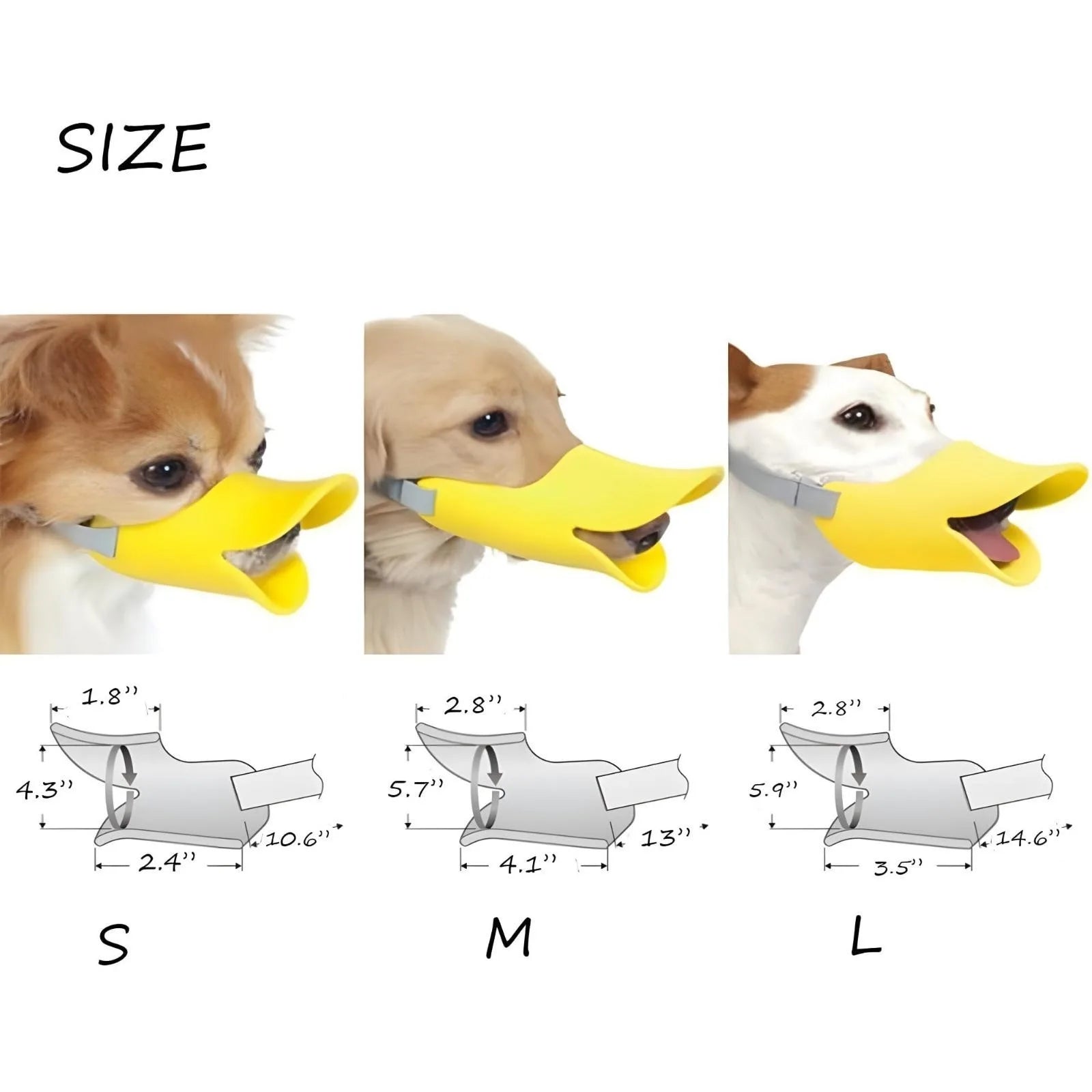 Soft Silicone Duck Bill Dog Muzzle - Anti-Bite Breathable Safety