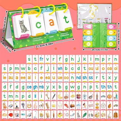 CVC Words Phonics Flashcards Flip Chart - Speech Therapy Learning Tool
