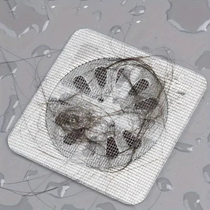 10pcs Disposable Mesh Shower Drain Hair Catcher Covers Strainer