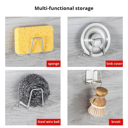 Stainless Steel Sink Sponge Rack Drainer for Kitchen Cleaning