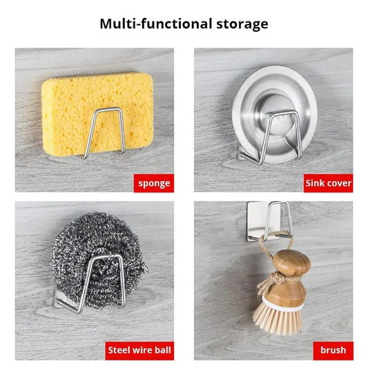Stainless Steel Sink Sponge Rack Drainer for Kitchen Cleaning