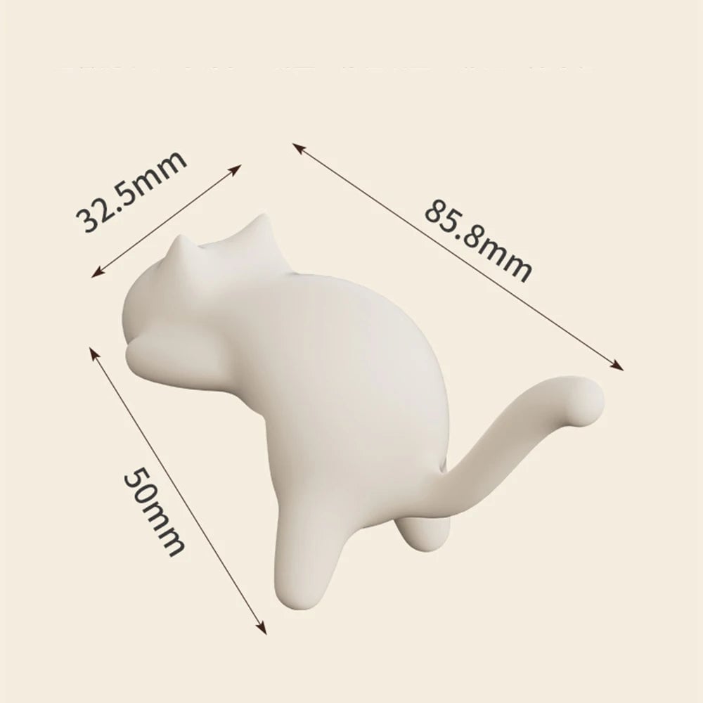 Cat Shaped No Trace Wall Hooks - Damage-Free Adhesive Mount Clips