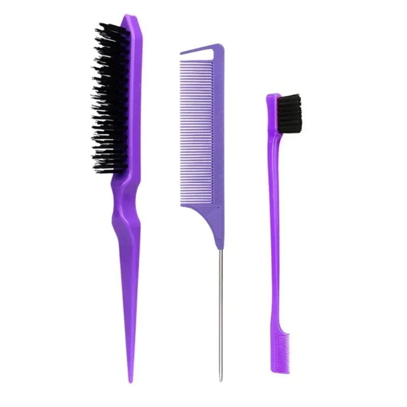 3-Piece Teasing Comb Set - Triple Rat Tail Hair Styling Tools
