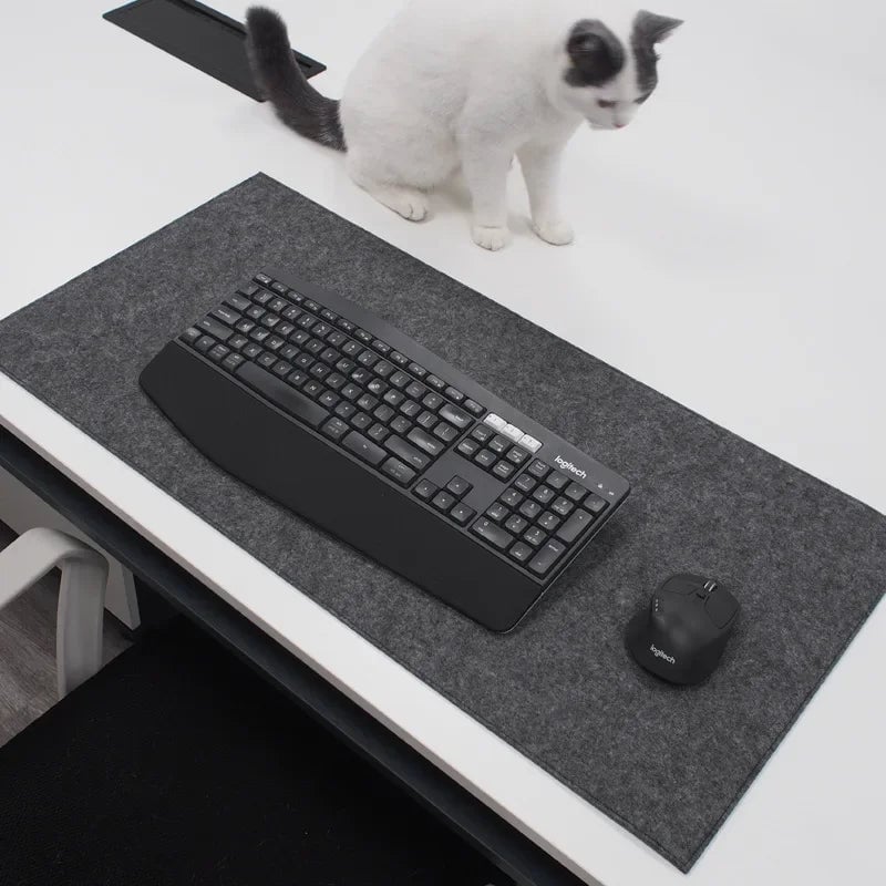 Large Wool Felt Desk Mat - Anti-Slip Computer Mouse Pad Gaming