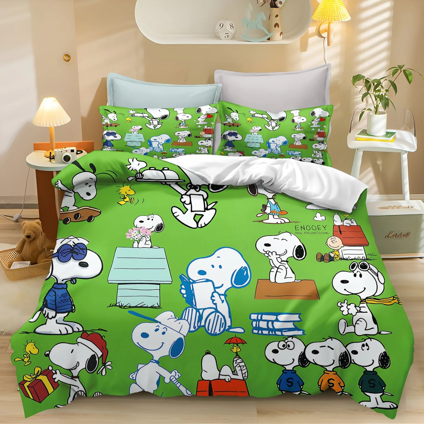 Snoopy Peanuts 3D King Size Duvet Cover Comforter Bedding Set