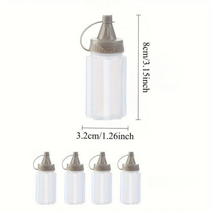 Mini Sauce Bottles Set - Portable Condiment Squeeze Bottles with Lids