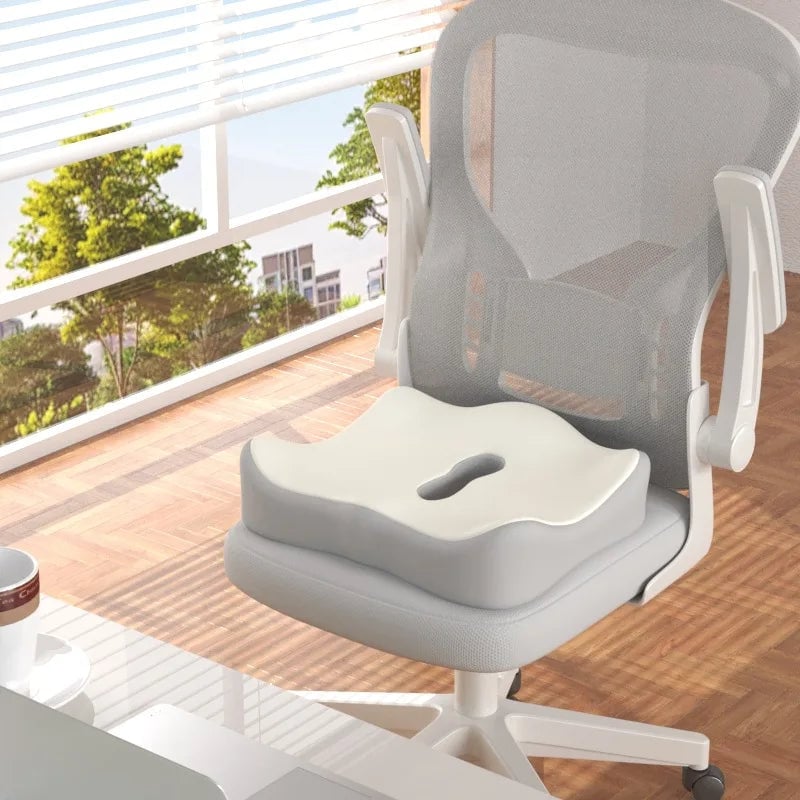 3-Zone Memory Foam Lumbar Support Cushion - Ergonomic Posture Corrector