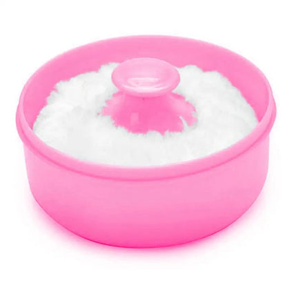 Large Portable Empty Powder Container with Puff - Multi-Purpose Storage