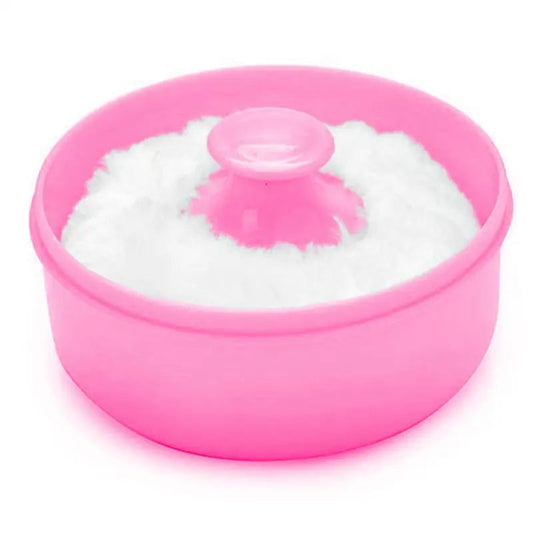 Large Portable Empty Powder Container with Puff - Multi-Purpose Storage