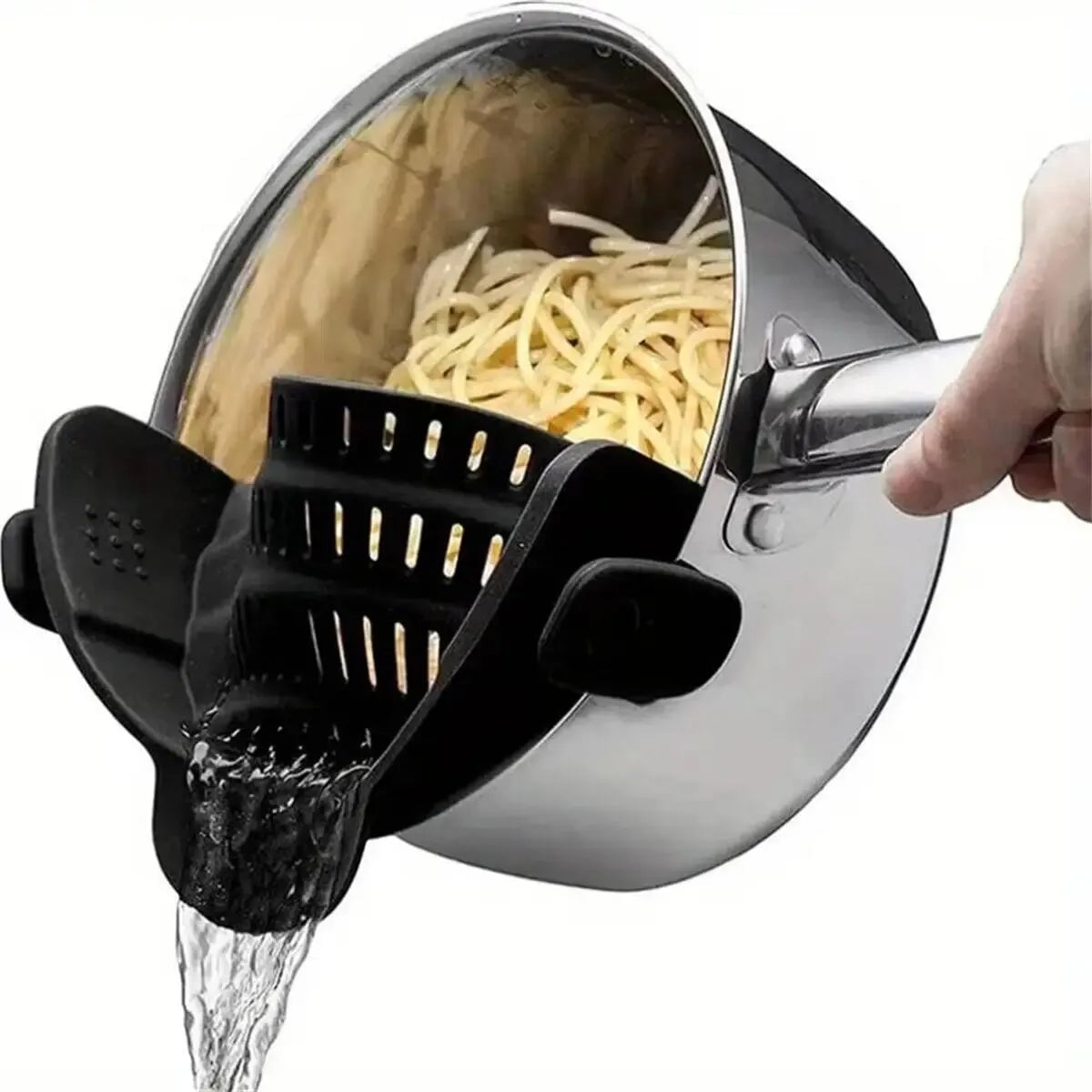 Adjustable Silicone Clip-On Strainer for Pots Pans Bowls - Pasta