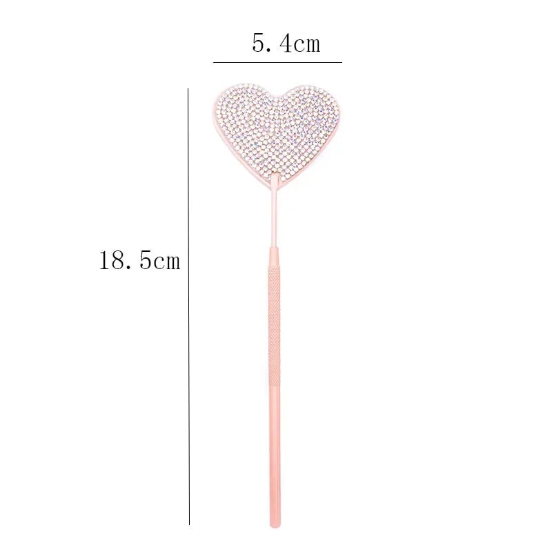 Stainless Steel Magnifying Lash Mirror - Diamond Multifunction Makeup