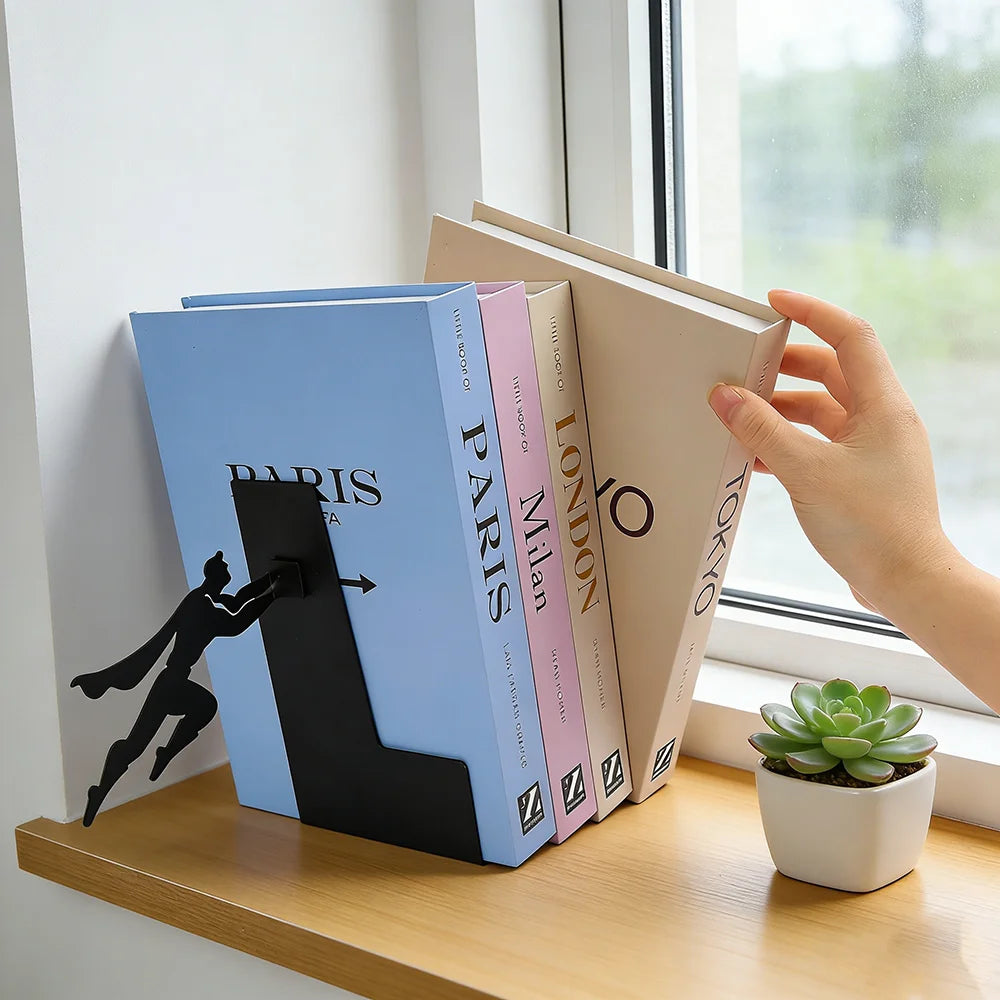 Superhero Bookend,Floating Bookshelf for Book Lovers