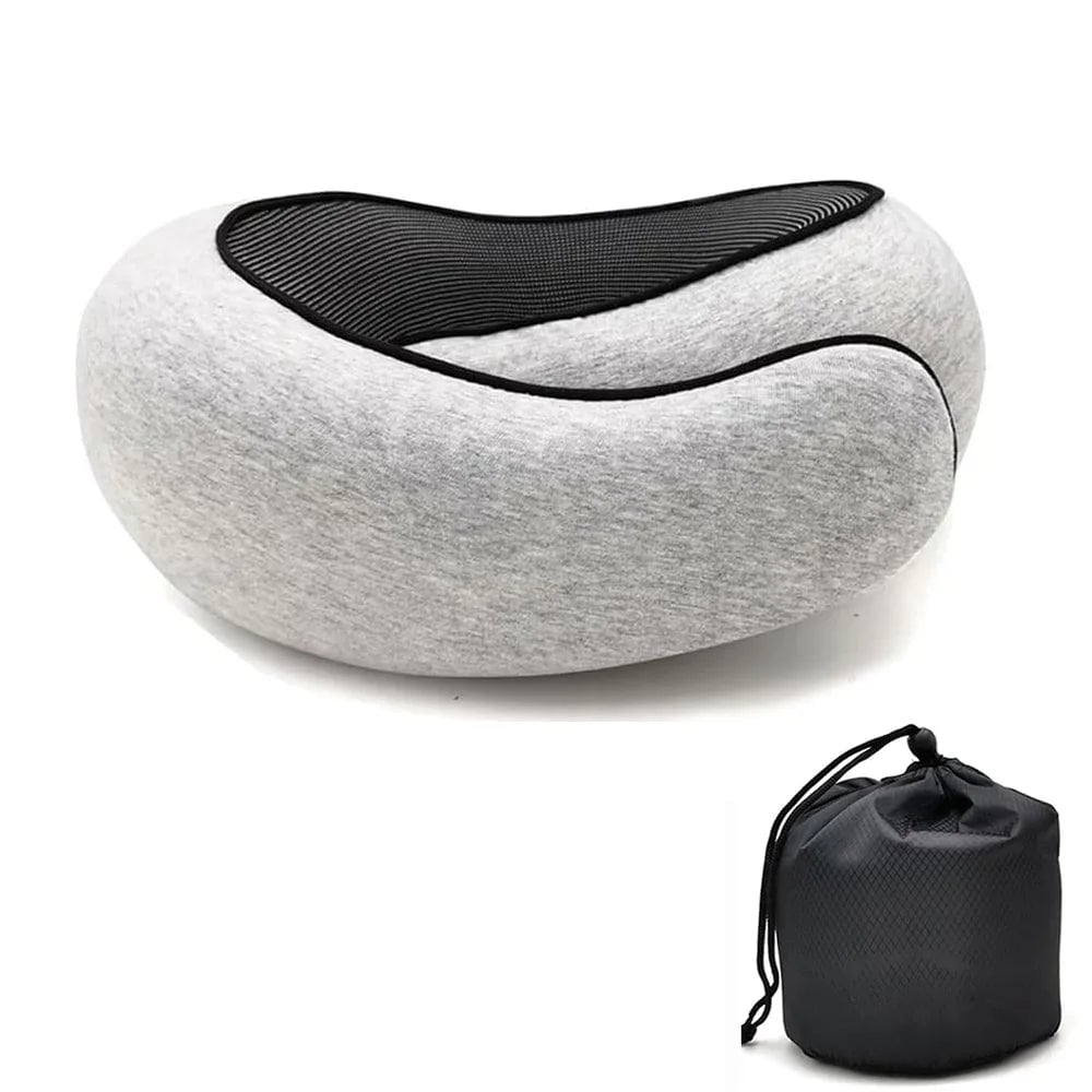 Memory Foam U-Shaped Travel Neck Pillow - Adjustable Support