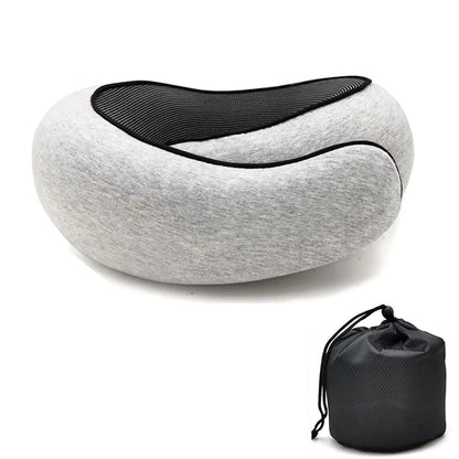 Memory Foam U-Shaped Travel Neck Pillow - Adjustable Support