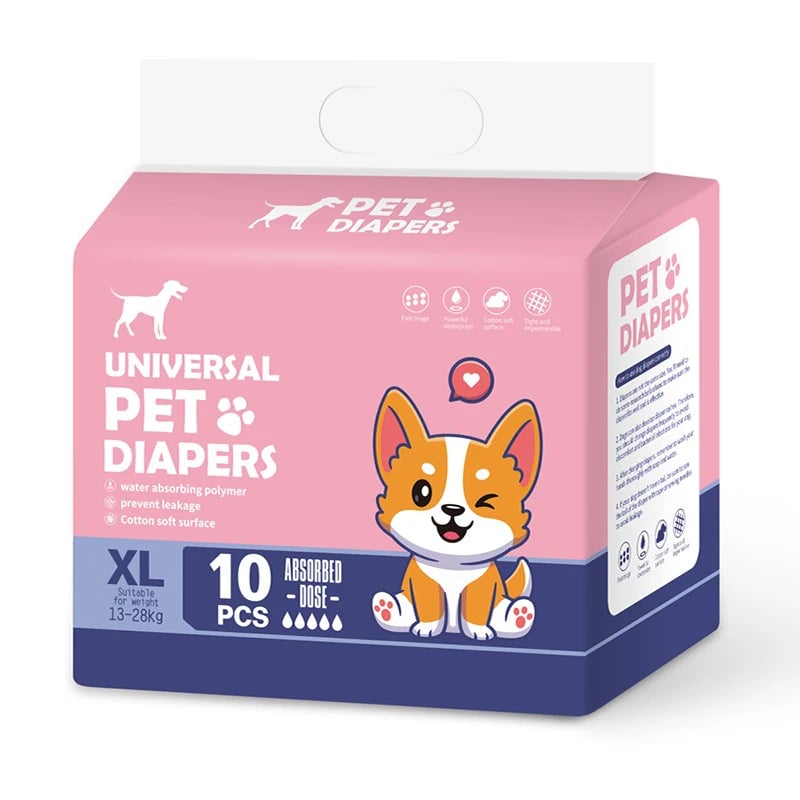 Disposable Pet Diapers 10/12PCs Breathable Absorbent for Dogs