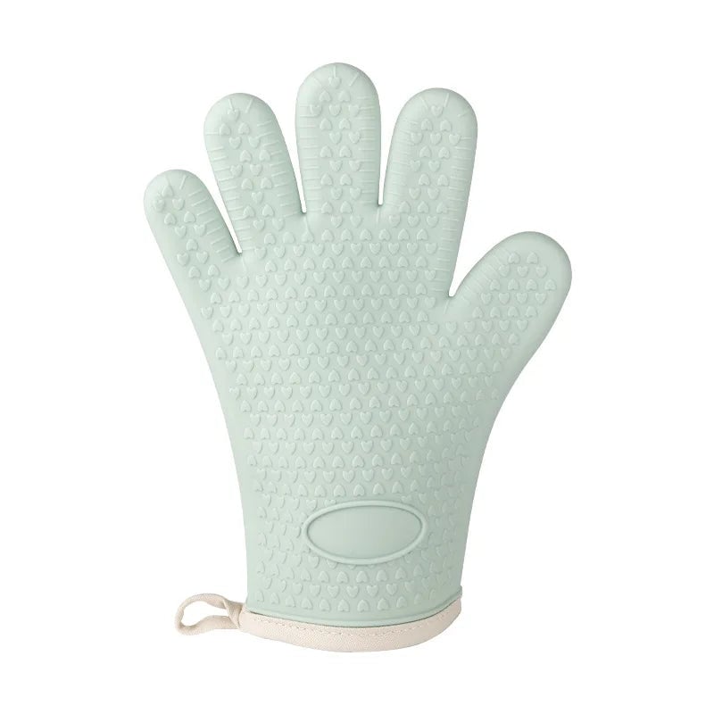 Heat Resistant Silicone Oven Mitts Anti-Scald BBQ Baking Gloves Pair