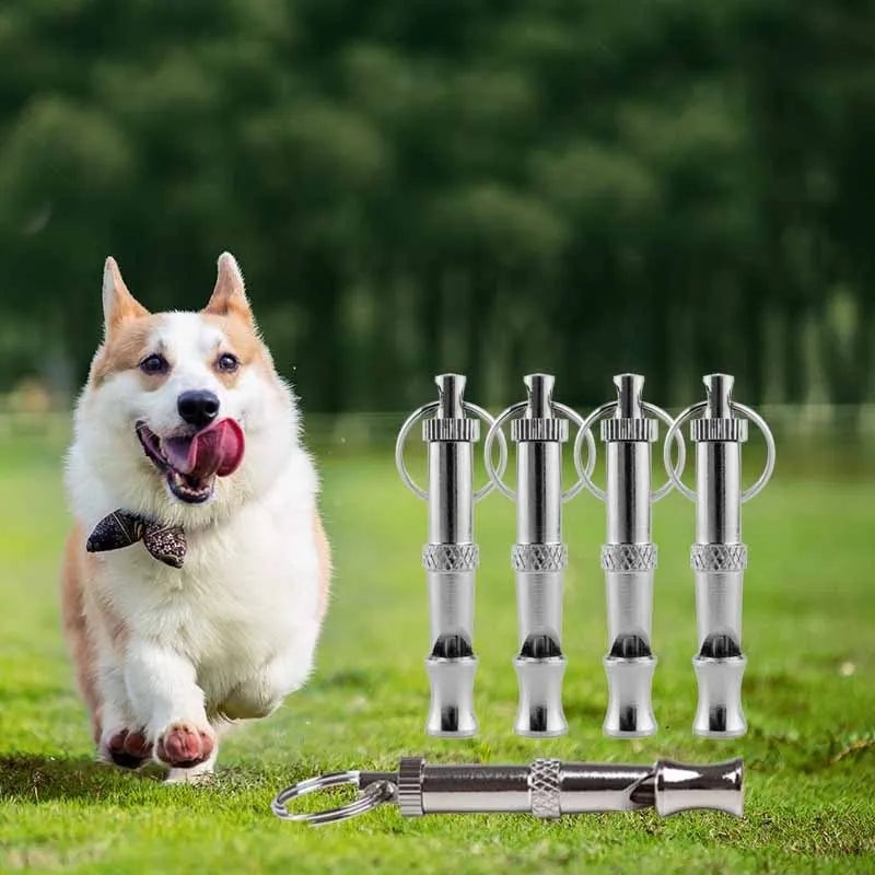 Adjustable Pitch Dog Whistle with Keychain - Professional Training