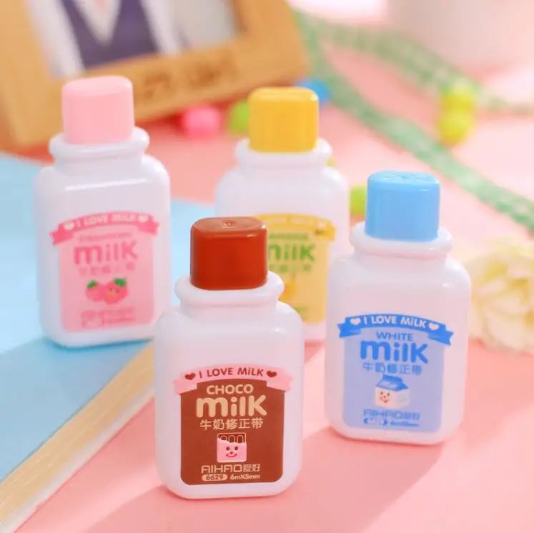 Kawaii Milk Bottle Correction Tape - Cute Cartoon Office School Supply