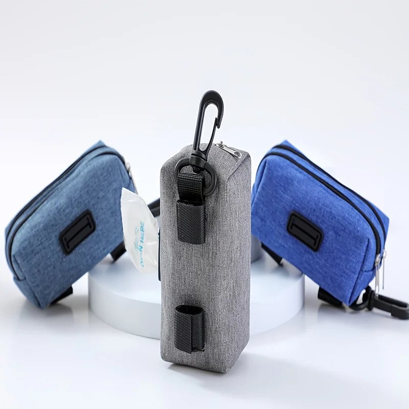 Portable Dog Poop Bag Holder Dispenser with Treat Storage Pet Waste