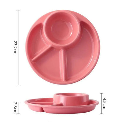 4-Grid Divided Dinner Plate Japanese-Style Plastic Compartment Tray