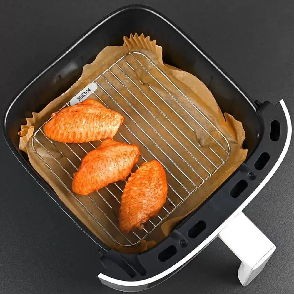 304 Stainless Steel Round Cooking Rack with Feet - Air Fryer BBQ