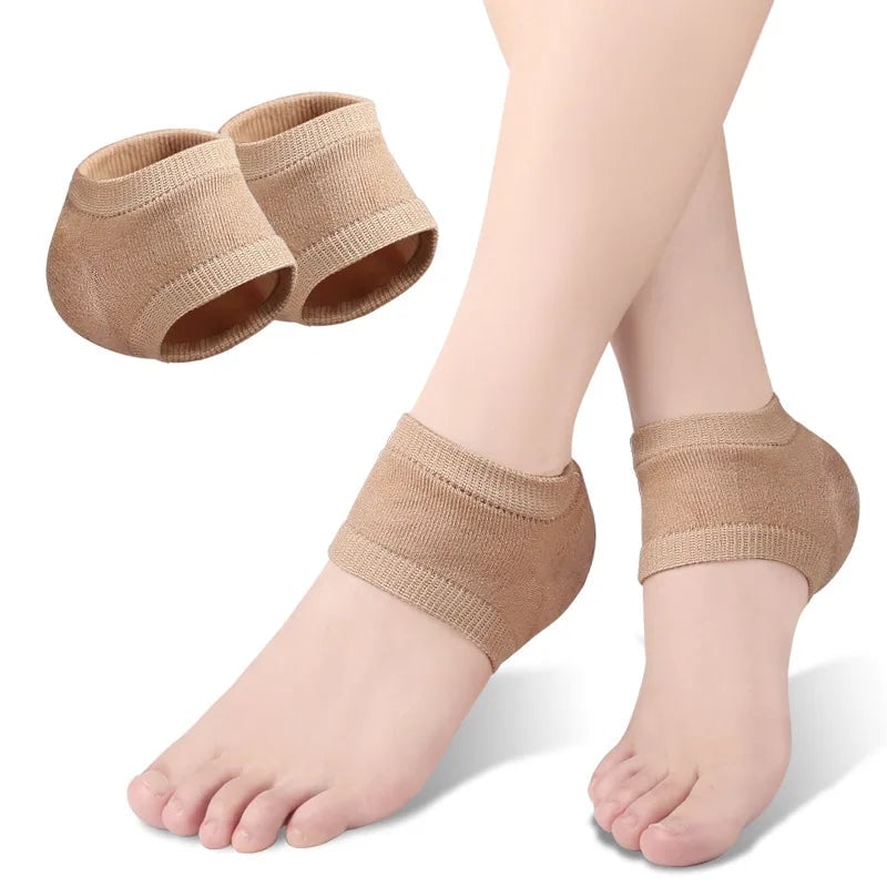 Silicone Gel Heel Protector Sleeves - Cushion Pads for Cracking