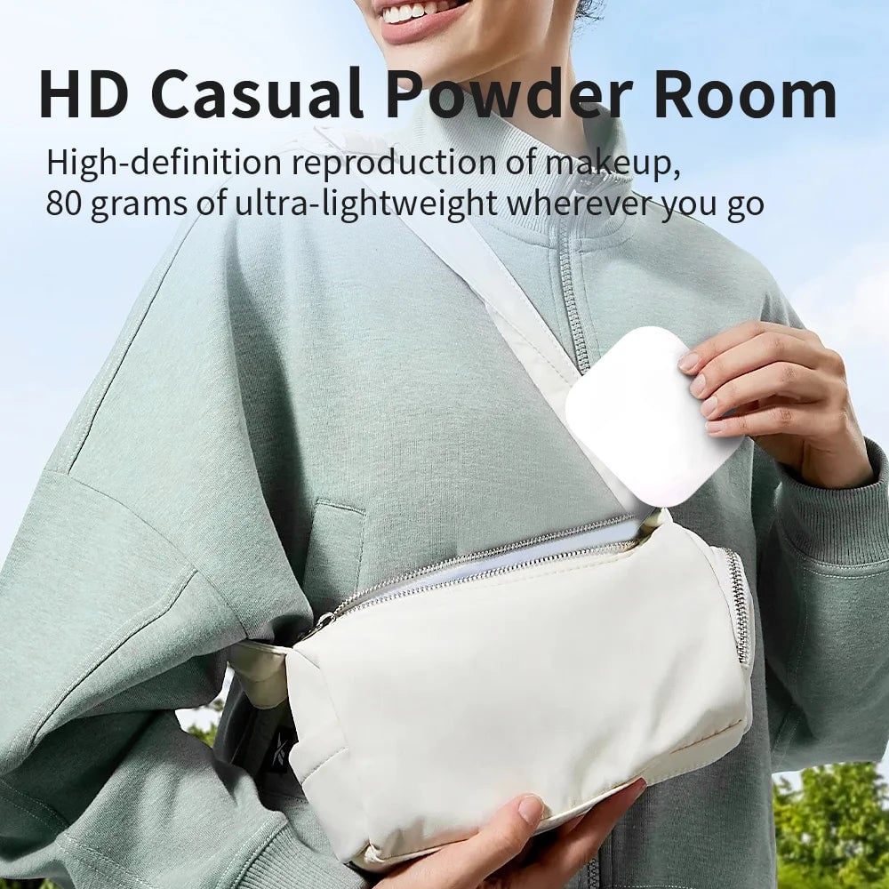 LED Compact Mirror 1X/2X Magnification Portable Folding Travel Makeup