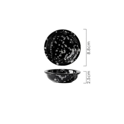 Ceramic Dessert Plates Set - Splashing Ink Design Breakfast Dishes