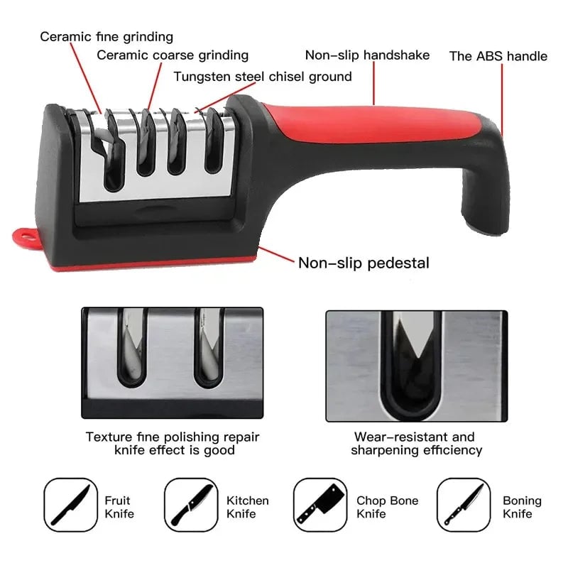 4-Segment Knife Sharpener | Multi-Functional Handheld Sharpening Stone