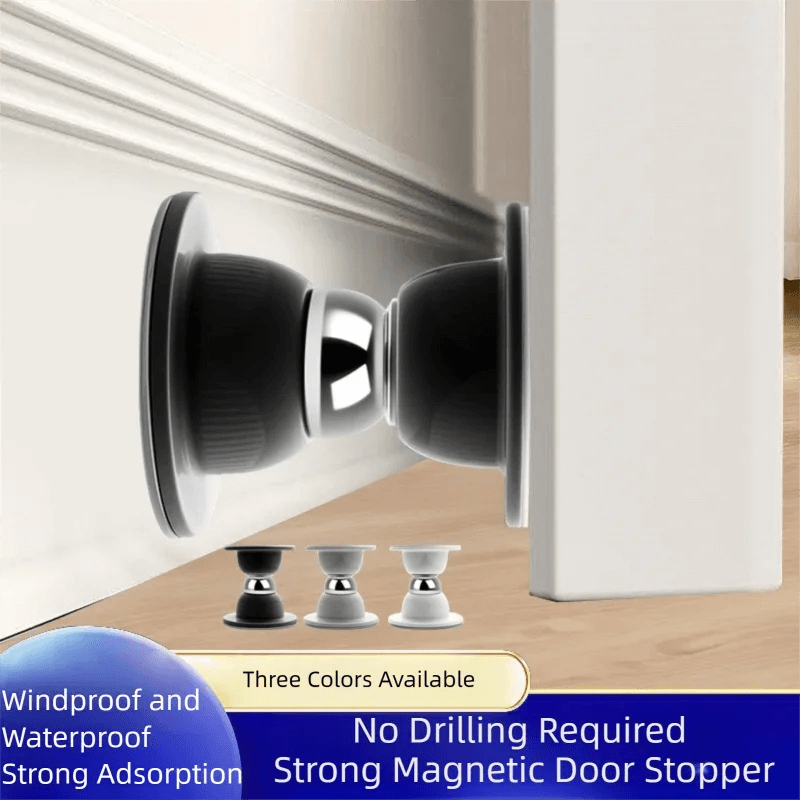 Magnetic Silicone Door Stopper - No Drill Anti-Collision Buffer