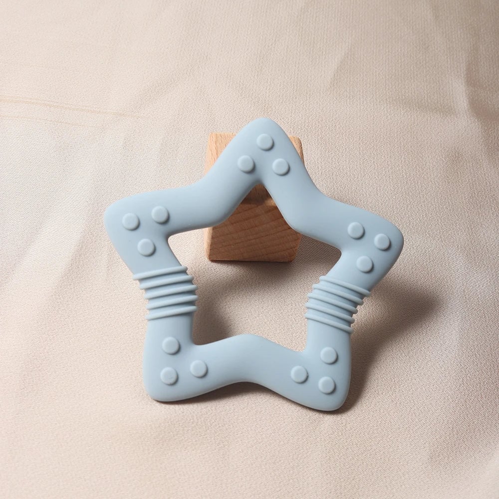 Food Grade Silicone Heart Star Teether - Baby Teething Toy 2024