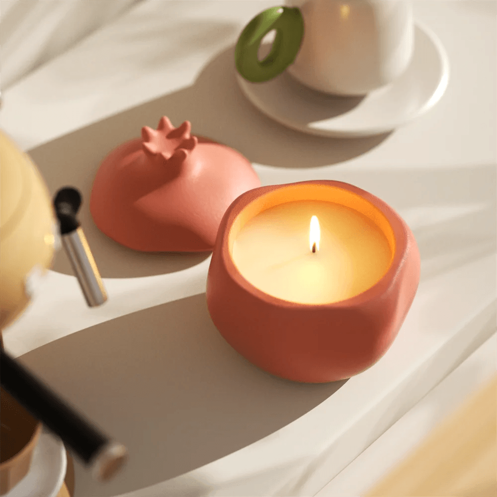 Nicole Pomegranate Concrete Candle Jar Silicone Mold for Jesmonite DIY